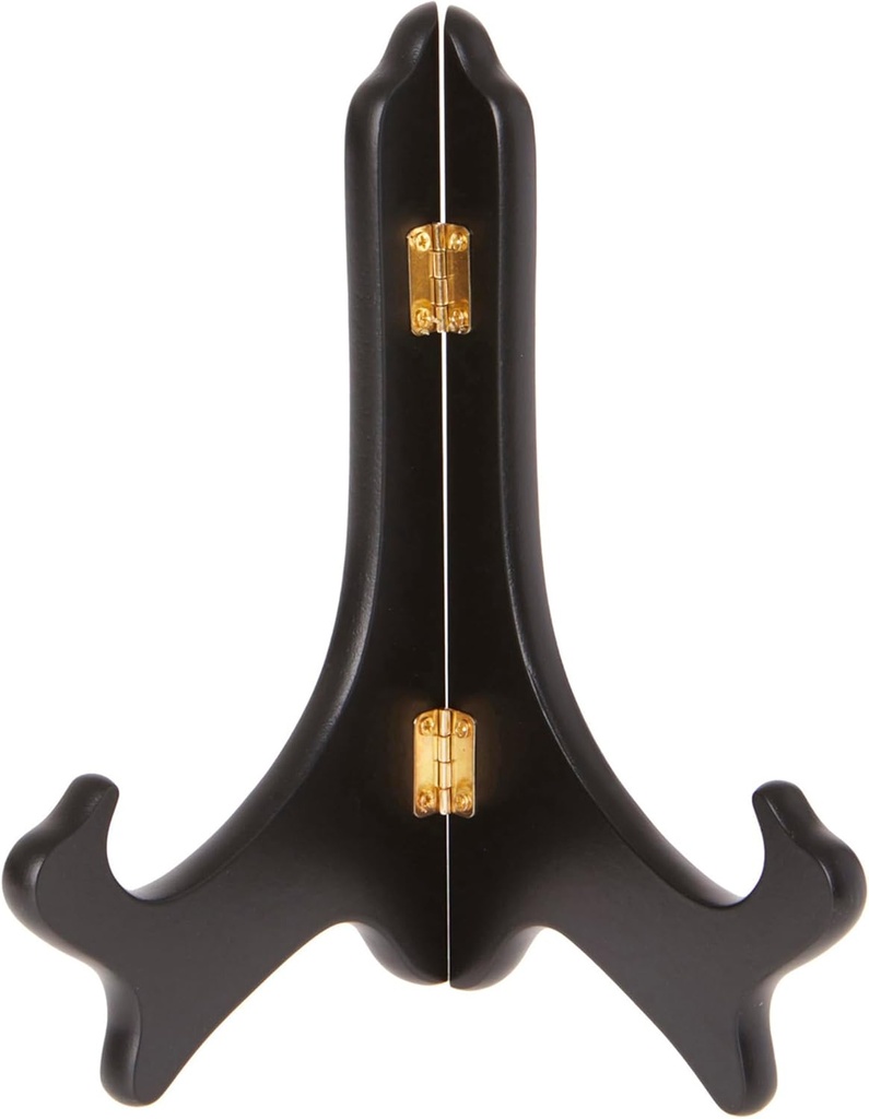 Bard's Hinged Black MDF Wood Plate Stand, 8" H x 7" W x 4.75" D (For 8" - 10" Plates), Pack of 3
