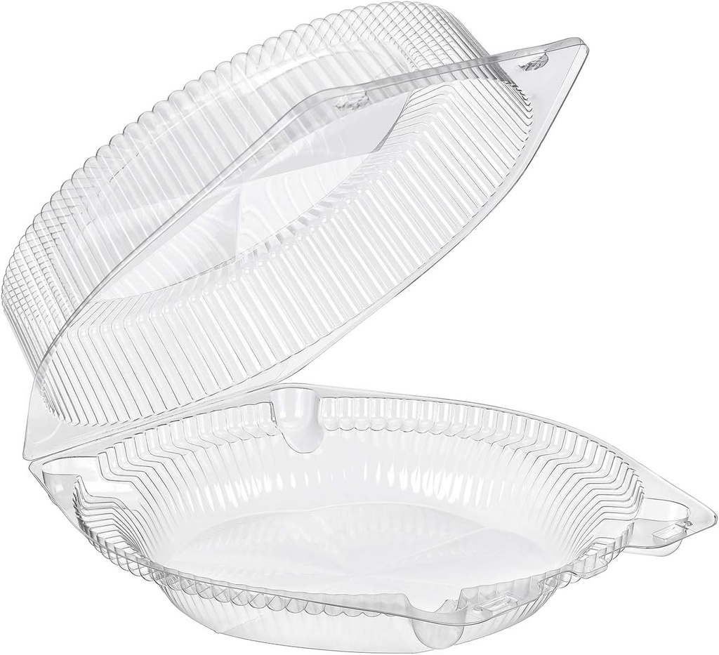 KitchenDance Clear Plastic Clamshell Pie Container with High Dome - 10" Plastic Pie Container - Ideal for Stunning Food Display - Pie Container Perfect for Storage, Preparing Food - CPC, 120, 50 Count