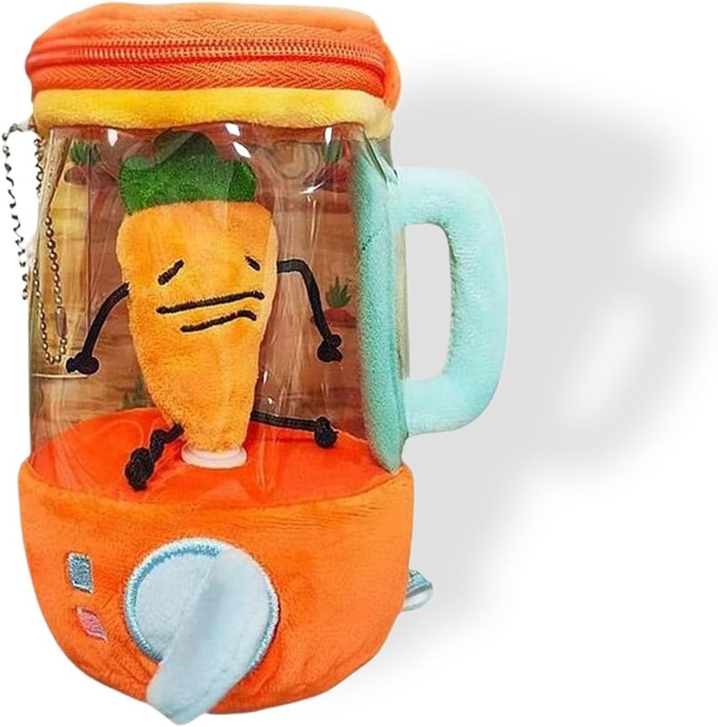 Carrot Blender Plush, My Carrot Mixie Plush Carrot Juicer Blender with Zipper Storage & Keychain, Dual-Purpose Carrot Mixer Decor & Fun Gift (Carrots)