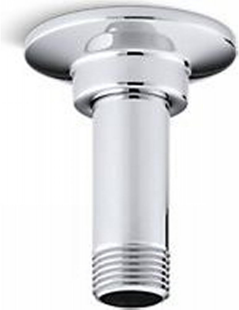 KOHLER K-7396-CP 3-Inch Straight Ceiling-Mount Showerarm and Flange, Polished Chrome