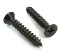 Bolt Dropper #6 x 3/4 Inch Wood Screws, Pack of 100 - Xylan Coated Stainless Steel Flat Head Phillips Black Screws - Corrosion Resistant for Wood, Drywall Applications, and Outdoor Use