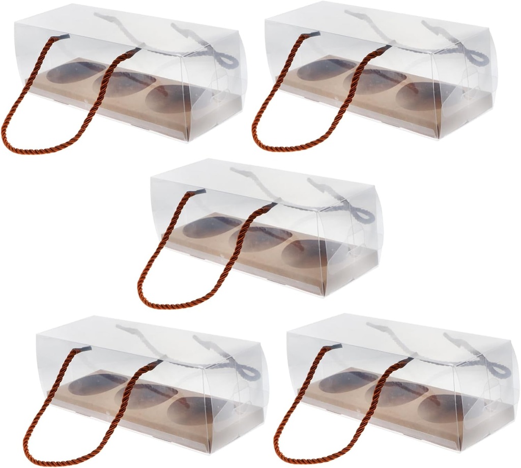 10Pcs Pastry Boxes with Handle Sealed Cake Containers for Egg Yolk Puff and Desserts Reusable Bakery Takeaway Boxes for Safe Transport and Storage