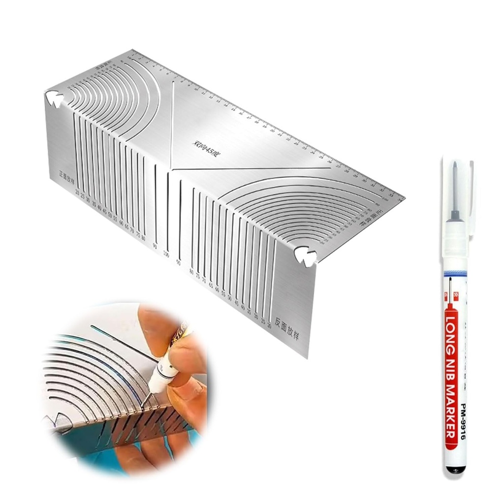 Arc Marking Tool, Regla Giratoria para Soldadores, Architect Ruler Angle Measuring Tool (Small)