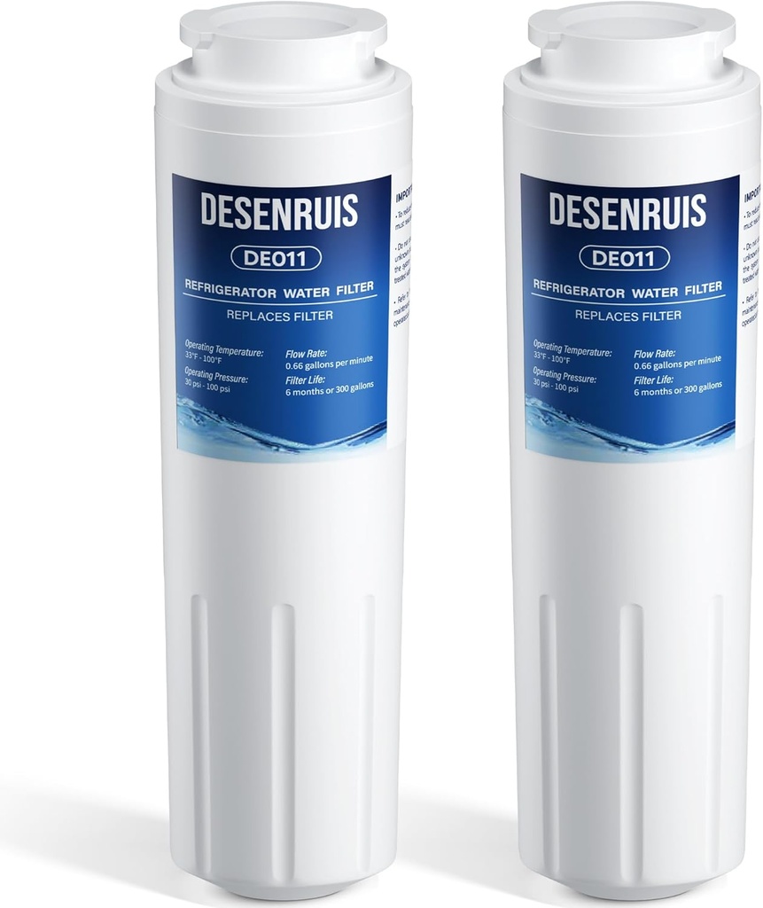 UKF8001 Replacement Compatible with Filter 4, EDR4RXD1, 4396395, UKF8001AXX, UKF8001AXX-200, UKF8001AXX-750, PURICLEAN II, Reduces 99% Chromium, Lead, PFOA and PFOS, 2 Pack, By DESENRUIS