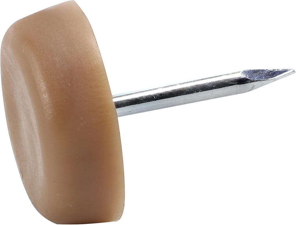 100 Pack Rok Hardware 3/4″ (19mm) Standard Nail On Furniture Glides in Brown Color, Flat Head, Chair Foot Glides, SLG34BRN