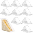 Cabilock 50pcs Sandwich Packing Boxes Food Containers Clear Sandwich Case Triangle Boxes Take Out Containers for Cake Dessert,Hamburger
