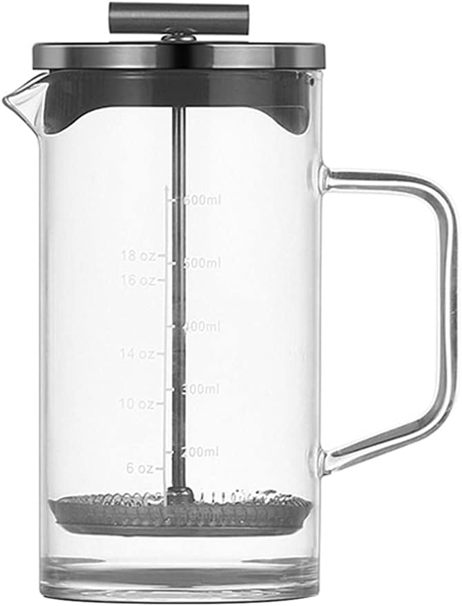 Hemoton 1Pc Stainless Steel Coffee double walled coffee maker Tea Infuser small cafetiere manual espresso machines Household Coffeepot filter thick bottom glass hot pressing