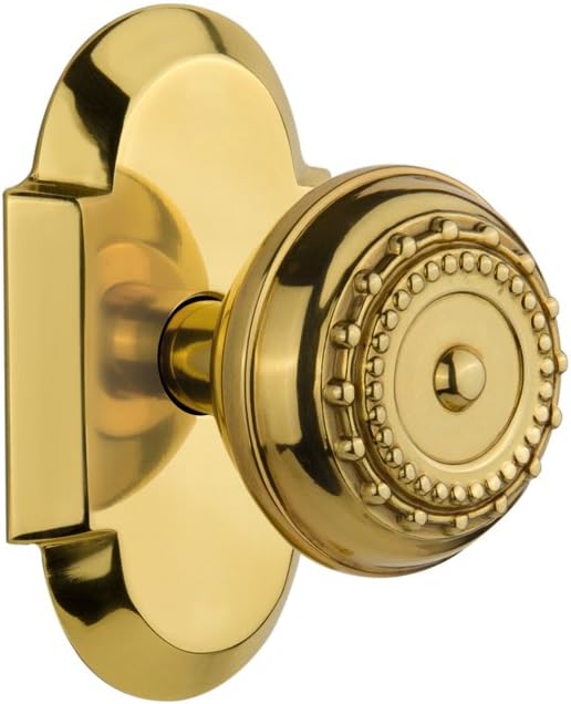 Nostalgic Warehouse Cottage Plate with Meadows Door Knob, Privacy - 2.375", Polished Brass