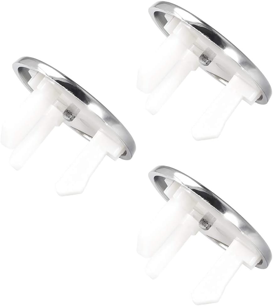 uxcell Sink Overflow Covers Round Hole Caps Insert Spares for Bathroom Basin Kitchen 3 Pcs