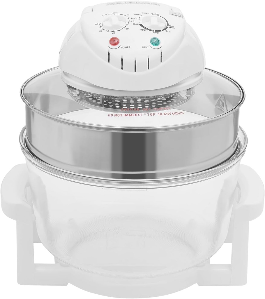 Airy Fryer, Glass Air Fryer, 360° Viewable Airy Fryer with Expansion Ring