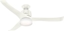Hunter Fan Company, 59222, 54 inch Wi-Fi Symphony Fresh White Ceiling Fan with LED Light Kit and Handheld Remote, Smart Fan, Matte Nickel finish