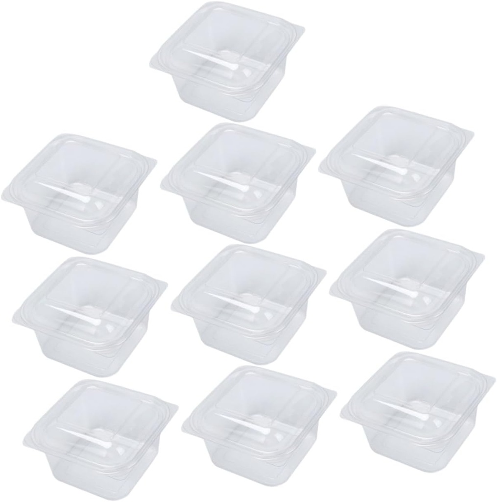 STOBAZA 10pcs Transparent Cake Boxes for Muffins Cupcakes Clear Dessert Containers with Compartments for Bakery Catering Use