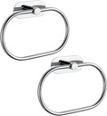 Towel Bar/Bath Towel Ring, Self Adhesive Hand Towel Ring for Bathroom, Stainless Steel Sticky Hand Towel Holder, No Drilling Modern Round Towel Hanger Wall Mounted (2 Pack, Chrome)