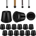 1" Round Rubber Chair Leg Tips Caps, Chair Leg Floor Protectors Furniture Legs Caps Non Slip Reduce Noise for Hardwood Floors (Black, 12 Pack)