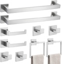 TNOMS Brushed Nickel 10-Piece Bathroom Hardware Accessories Set-Towel Bar & Holder Set for Bathroom,SUS304 Stainless Steel Bathroom Accessories Set Wall Mounted,16-Inch
