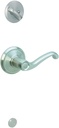 Schlage F59 FLA 619 LH Flair Interior Left-Handed Lever with Deadbolt, Satin Nickel (Interior Half Only)