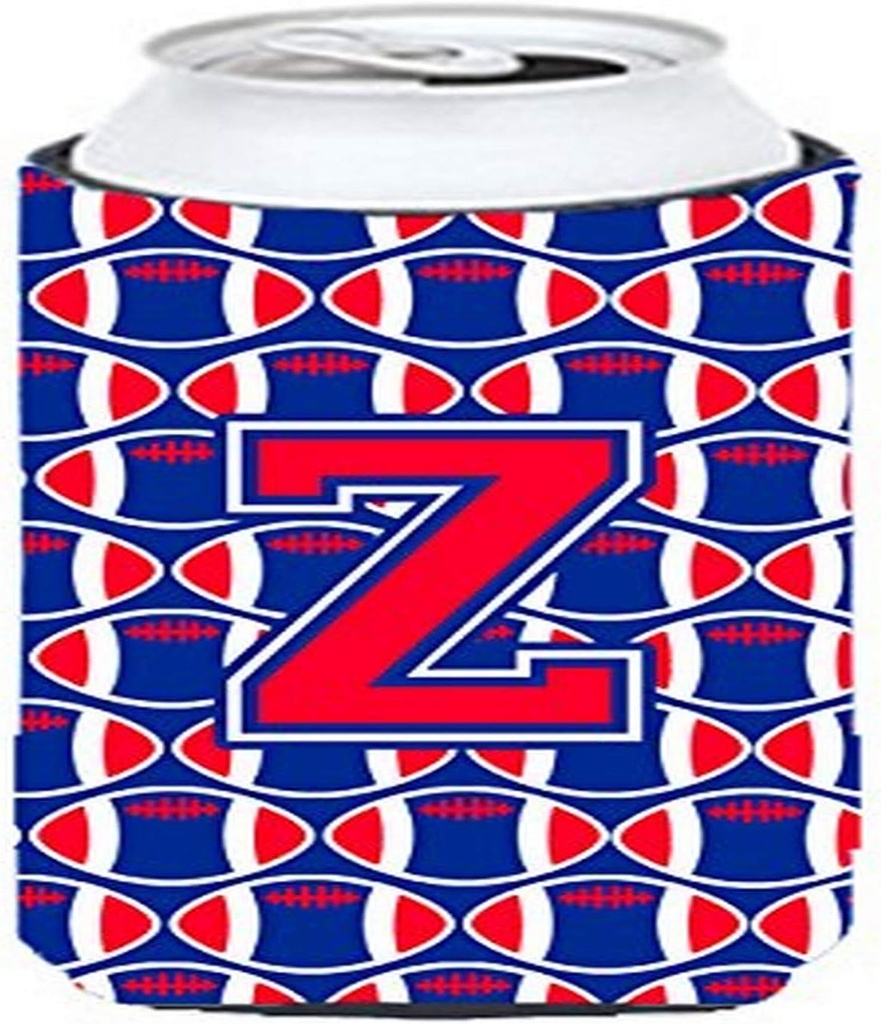 Caroline's Treasures CJ1076-ZTBC Letter Z Football Harvard Crimson and Yale Blue Tall Boy Hugger Can Cooler Sleeve Hugger Machine Washable Drink Sleeve Hugger Collapsible Insulator Beverage Insulated