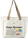 PXTIDY Stage Manager Definition Tote Bag Funny Stage Crew Backstage Shoulder Bag Drama Mask Gift Stage Manager Gift