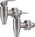 Stainless Steel Beverage Water Drink Dispenser Durable Replacement Push Style Spigot Faucet Food Grade Polished Finished,2 Pack