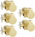 EHOMEWARE 5 Pack Brass Door Handle, Privacy Door Knob Interior, Locking Door Knob for Bedroom/Bathroom, Heavy Duty Door Knob Without Key, Fit Both Left and Right Hand Doors