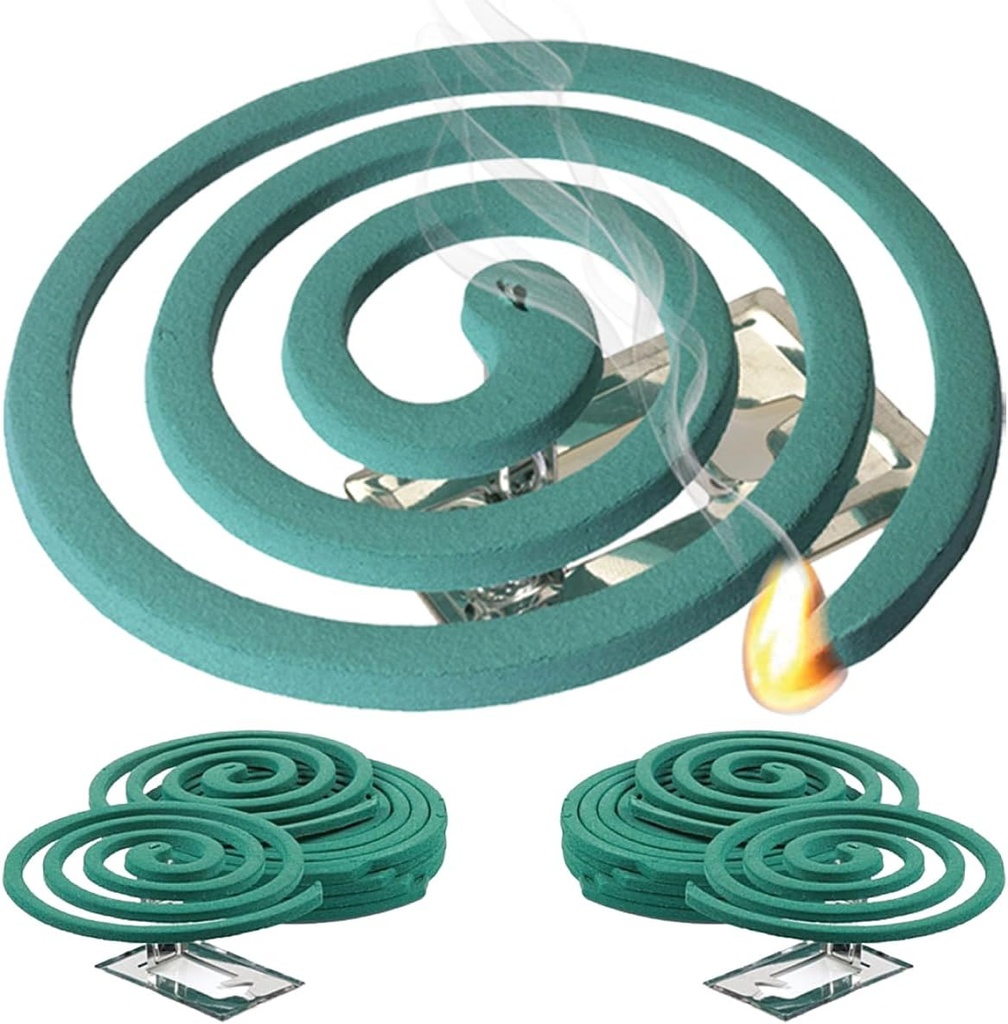 W4W Mosquito Repellent Coils - Outdoor Use Reaches Up to 10 feet - Each Burns for 5-7 Hours (Three Pack Contains 12 coils & 6 Stands)