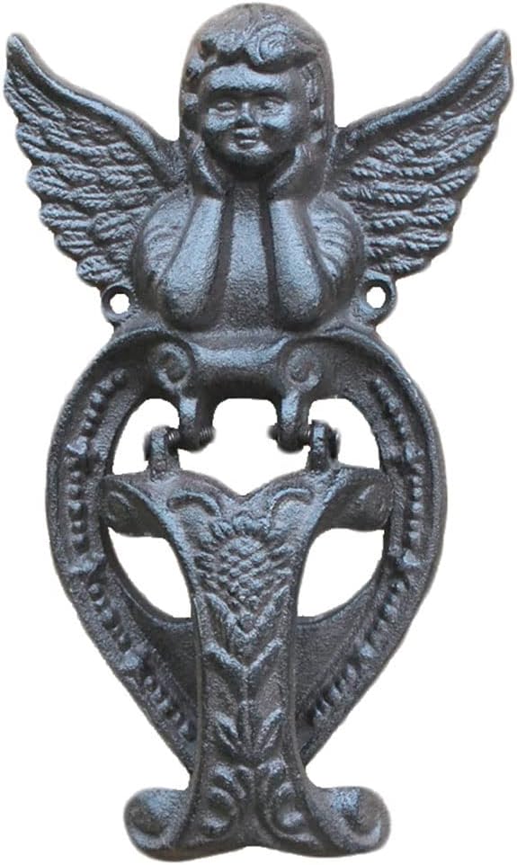 Angel Door Knockers for Front Door,Home Garden Decoration Cast Iron Door Handle