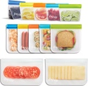 (re) zip Back to School 12-Piece Reusable Bag Kit | 5 Sandwich, 5 Snack, 2 Half Gallon Bags | BPA-Free Lunchtime Meal Prep Essentials | Leak Proof, Airtight, Washable, Eco-Friendly