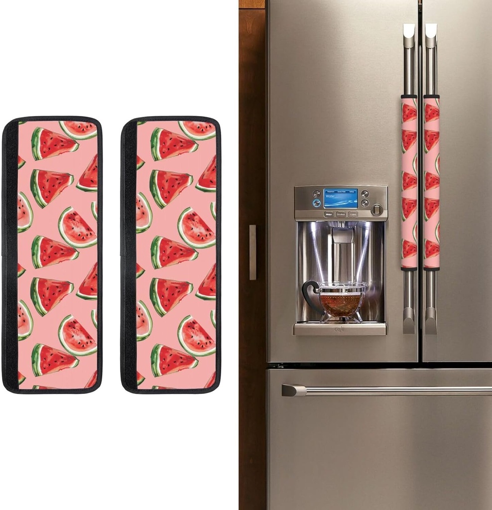 Refrigerator Door Handle Covers Red Watermelon Fridge Handle Cover Washable Dishwasher Microwave Fridge Oven Door Decor Handle Cover Keep Your Kitchen Appliances Clean