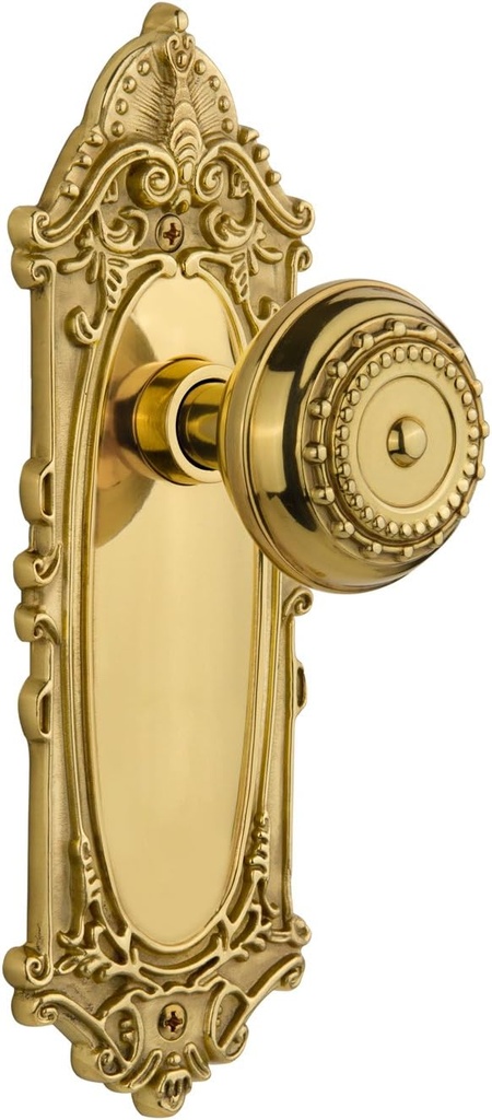 Nostalgic Warehouse Victorian Plate with Meadows Knob, Single Dummy, Unlacquered Brass