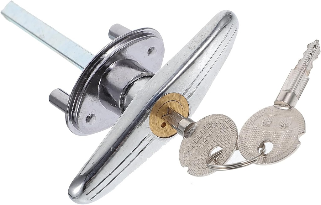 Garage Door T-Handle Replacement Lock, Shed Door Lock T Handle for Garage Door Locking with 2 Keys for Shed, Gate, Barn, Garage, Chicken Coop Door Lock and More