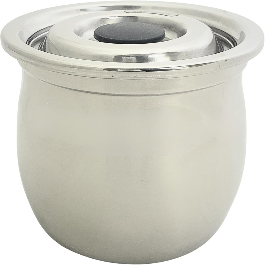 All Stainless Steel Airtight Food Storage Container with Lid – 34oz (1L) Small Canister for Ground Coffee, Tea, Sugar, Beans, Dry Food – Reusable, Compact, BPA-Free Kitchen Pantry Jar – Made in Korea