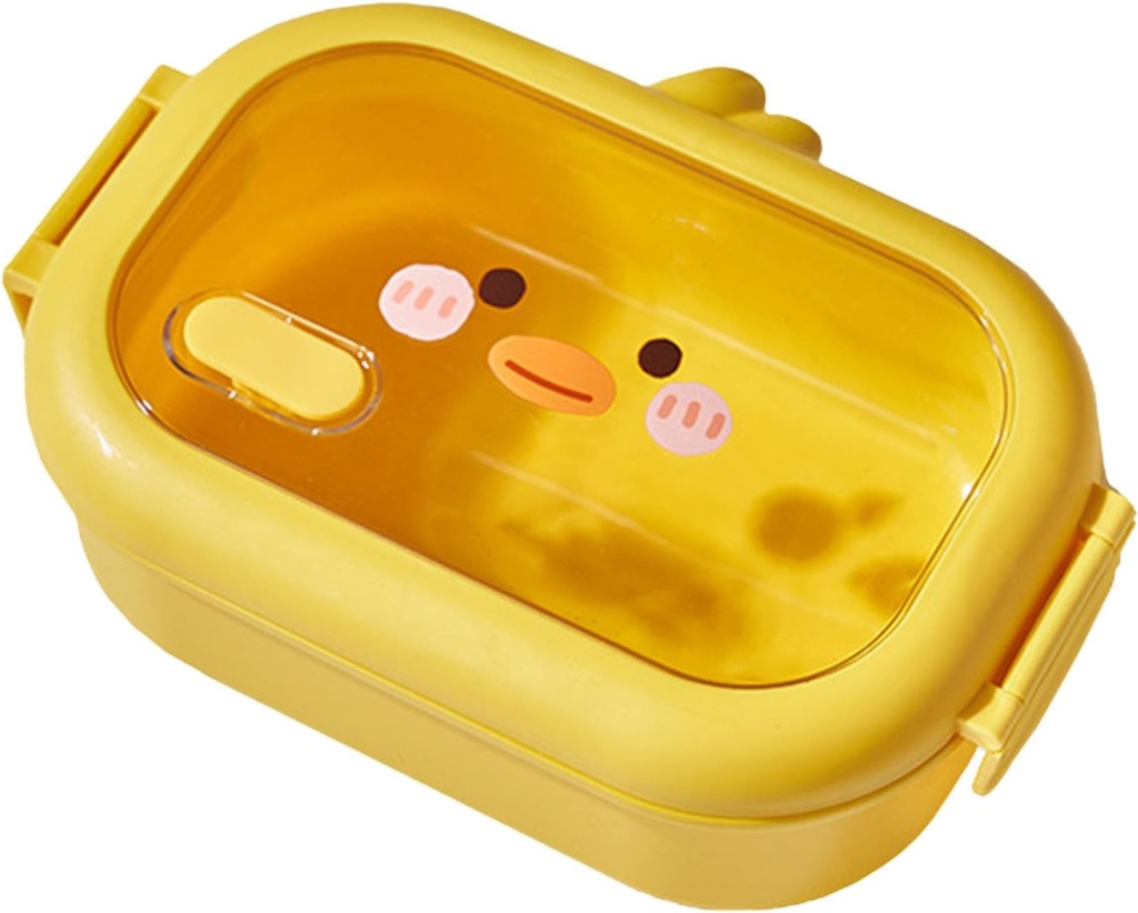 TOPINCN Lunch Box, Stainless Steel Food Storage Container with 2 Compartments, Thermal Container Lunch Containers Snack Containers Lunch Case for Work or Picnics (Yellow)