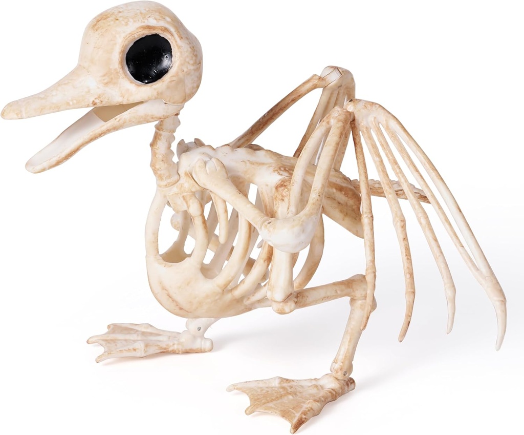 JOYIN Duck Skeleton Halloween Decoration 6.89 Inch Animal Skeleton Plastic Bones with Movable Joints for Yard Garden Graveyard Haunted House Cemetery Outdoor Indoor Table Top Decorations
