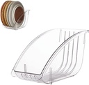 Dinner Plate Holder, Plastic Kitchen Cabinet Organizer for Dishes Vertical Bowl Plates Lid Holder Cutlery Storage Rack for Kitchen Countertop(Transparent)