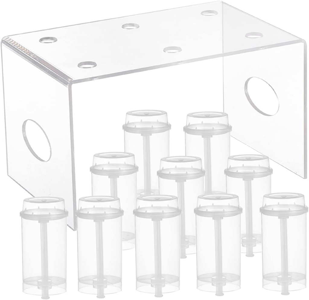 10pcs Cake Shooter Set with Stand Plastic Cake Tubes for Baking for Parties and Events Easy to Use and Display Desserts