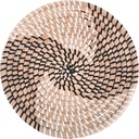 uxcell Wall Basket Decor, Natural Woven Seagrass Flat Basket, Wall Hanging Decorative Basket, Bohemian Wall Art for Living Room Bedroom (25cm - Style 5)