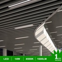 LightingWill LED T5 Integrated Fixture 3FT 14W 4000K Natural White, Linkable LED Shop Light, Under Cabinet & Ceiling Light, Corded Electric with Built-in On/Off Switch, 4-Pack for Garage, Kitchen