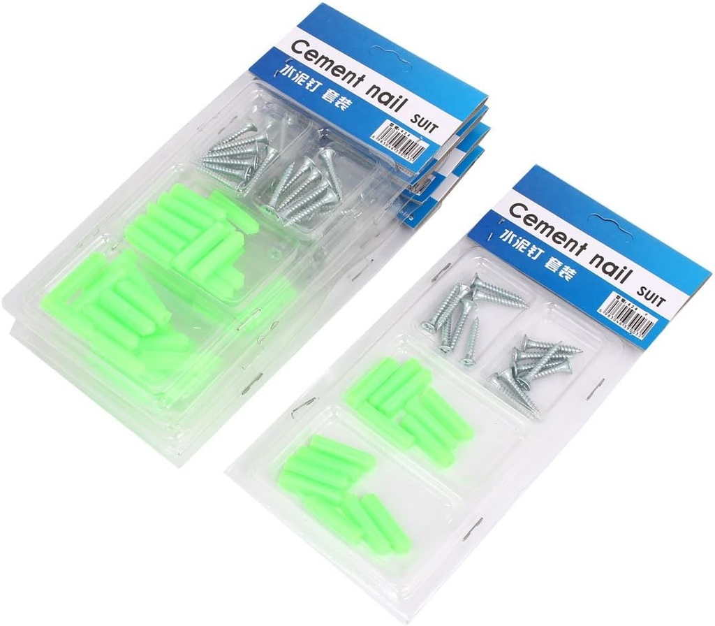 26mm Length Nails, Screws & Fasteners Metal Concrete Cement Screw Anchor Nail Silver Tone Nut & Bolt Sets 5 Sets