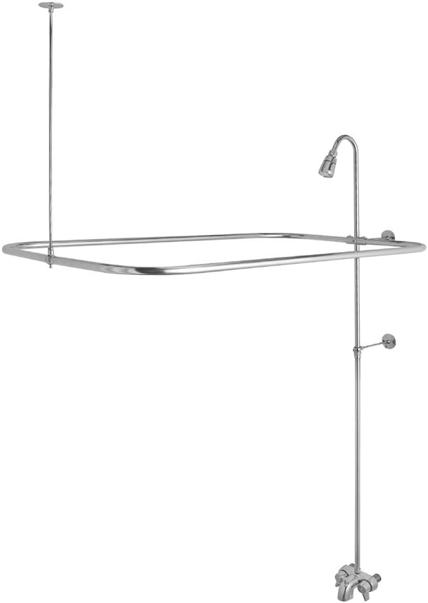 DANCO Add-A-Shower Bathtub to Shower Conversion Kit for Clawfoot Tubs, Polished Chrome, (52406)