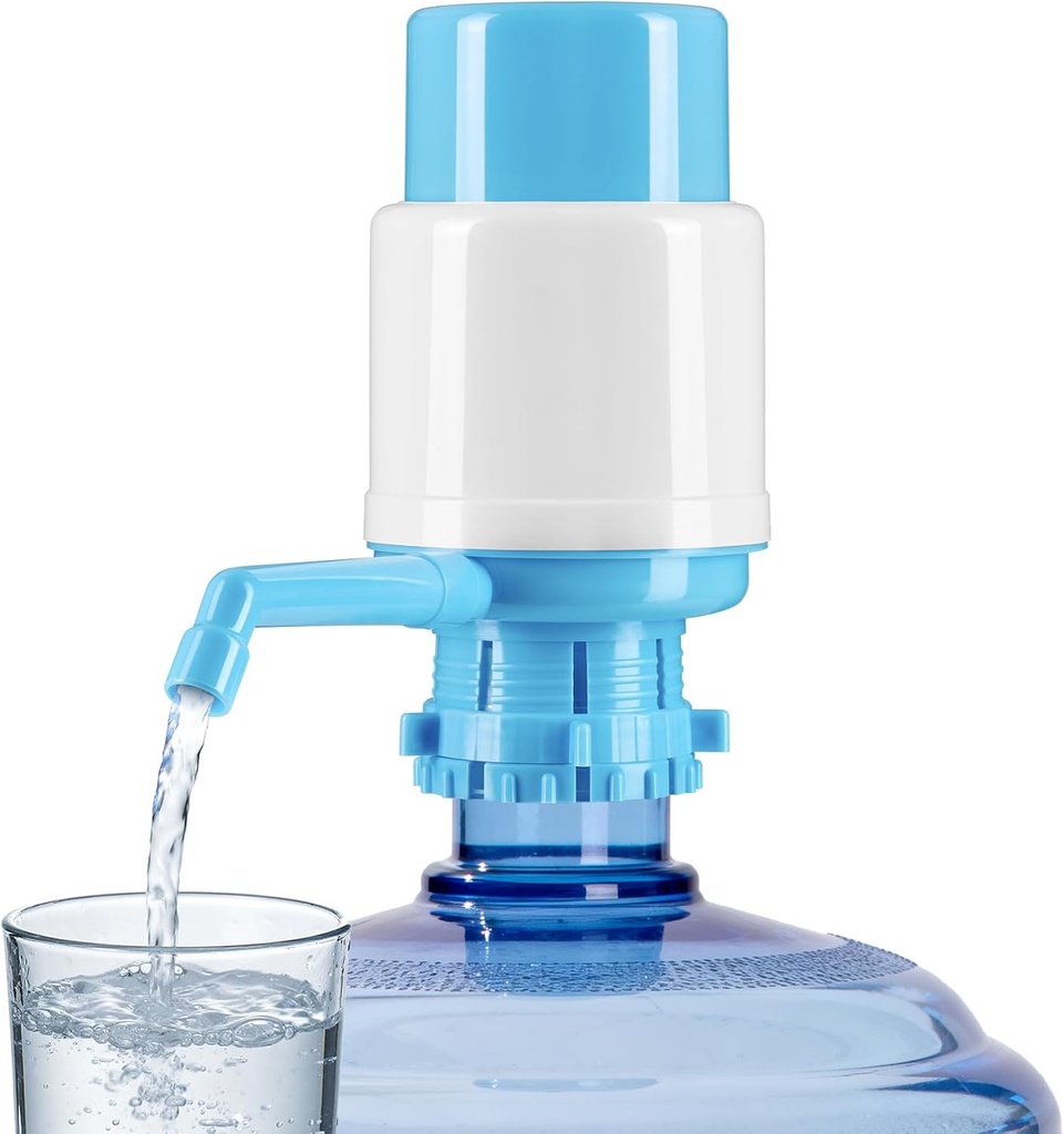 Water Bottles Dispenser Blue Manual Hand Pressure Drinking Fountain Pressure Water Press Pump