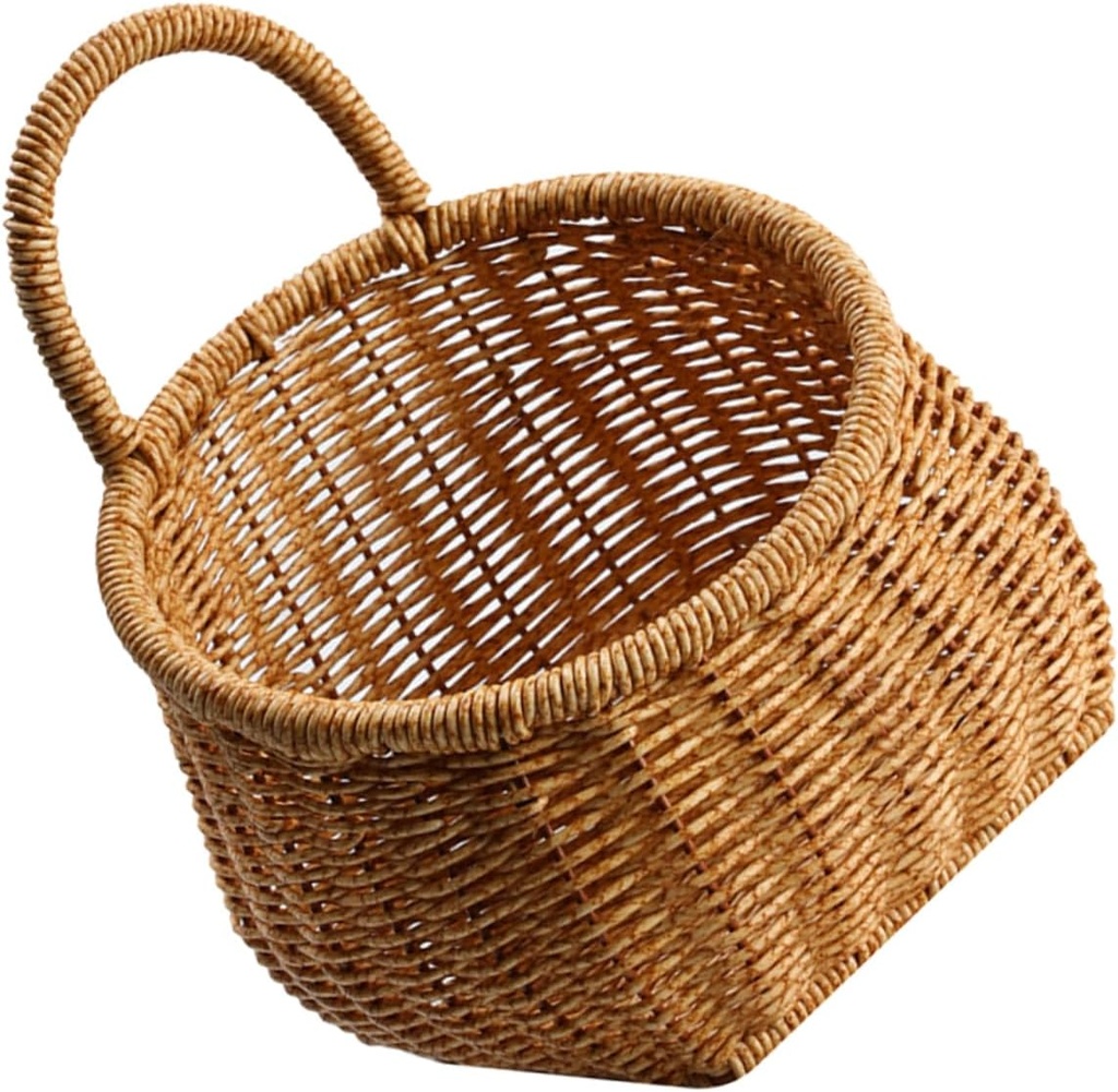 Hanging Basket for Plants Outdoor Woven Storage Basket Decorative Wall Planter Kitchen Vegetable Container Natural Craft Home Decor