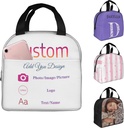 Customized Photos Image Pictures Logo Lunch Bag Personalized Text Lunch Box Insulation Handheld Lunch Tote Bags Custom Lunch Boxs For Adult Teens Kids Double Sided Designs