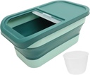 PRETYZOOM Household Multi Functional Rice Container with Sliding Lid Space Saving Food Storage Bin for Rice Pet Food and Grains Food Grade Nordic Design