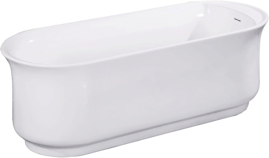 Kingston Brass VTDR662723 Aqua Eden Freestanding Tub, 65-15/16" L x 27-9/16" W x 23-5/8" D, White