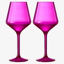Unbreakable Hot Pink Wine Glasses, Pool Floating | Set of 2 | Tritan Drinkware, Unbreakable Colored Magenta & Blush Pink Classic, Glasses Shatterproof BPA-free plastic Red & White 15oz