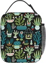 Gianlaima Cute Gnome Cactus Succulents Lunch Bag Portable Insulated Lunch Bag Reusable Cooler Totes For Women Men Adults Work Picnic Camping