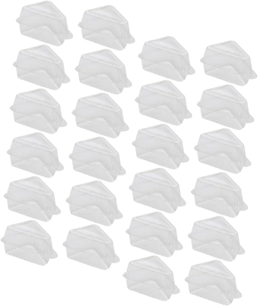 50Pcs Clear Cake Slice Container Cake Carrier for Cheesecake Desserts and Sandwiches for Parties Showers and Weddings