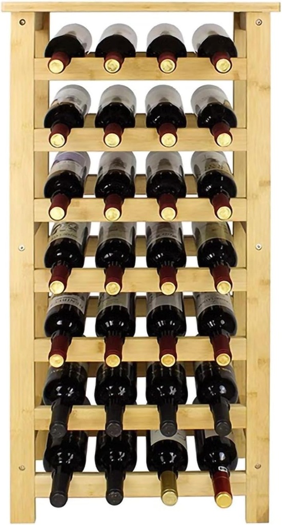JSLJJBD Wine Racks Free Standing Floor,Wine Rack,Wine Cabinet,7-Layer Storage Rack Design Can Hold 28 Bottles of Red Wine and Can Be Used for Wine Cellars, Restaurants, Kitchen Storage, Etc.