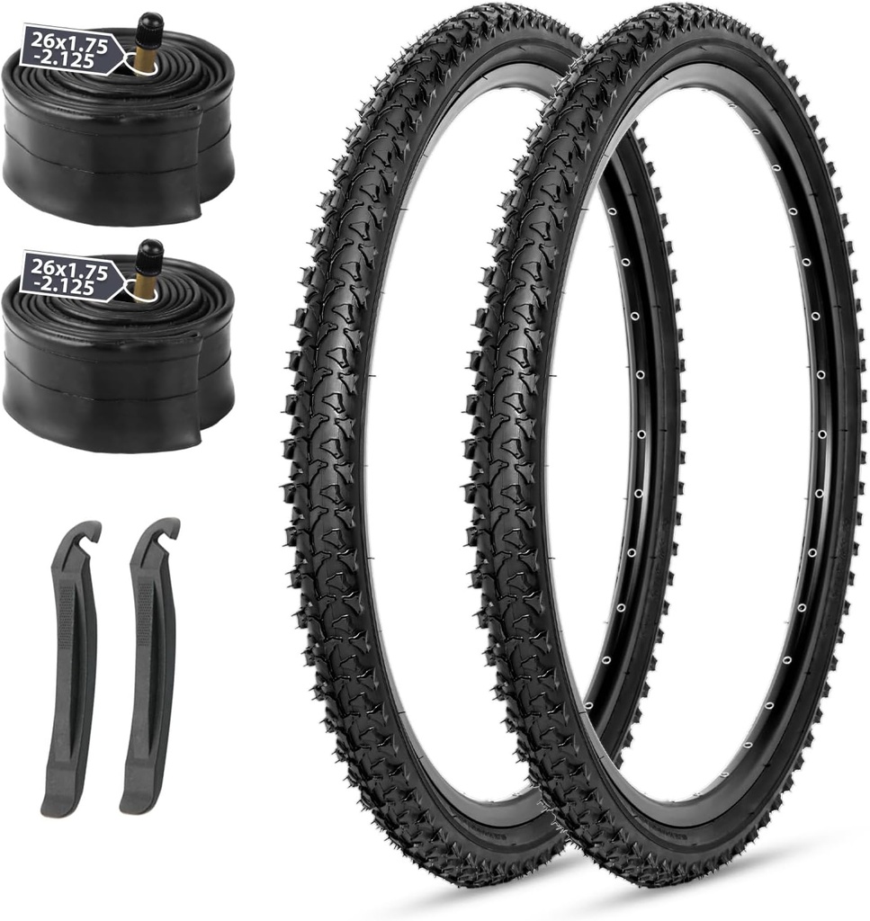 MOHEGIA Mountain Bike Replacement Tire: 26x1.95/26x2.125 inch Folding Bicycle Tire for MTB Dirt Offroad Cycling