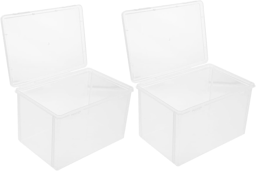 Wakauto 2Pcs Transparent Kitchen Grain Storage Boxes Sealed Food Containers for Fridge Bread Fruit Fresh Keeping Household Crisper Boxes for Organized Pantry